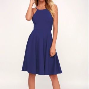 Irresistible charm royal blue midi dress lulus